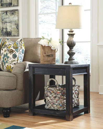Gavelston - Black - Square End Table