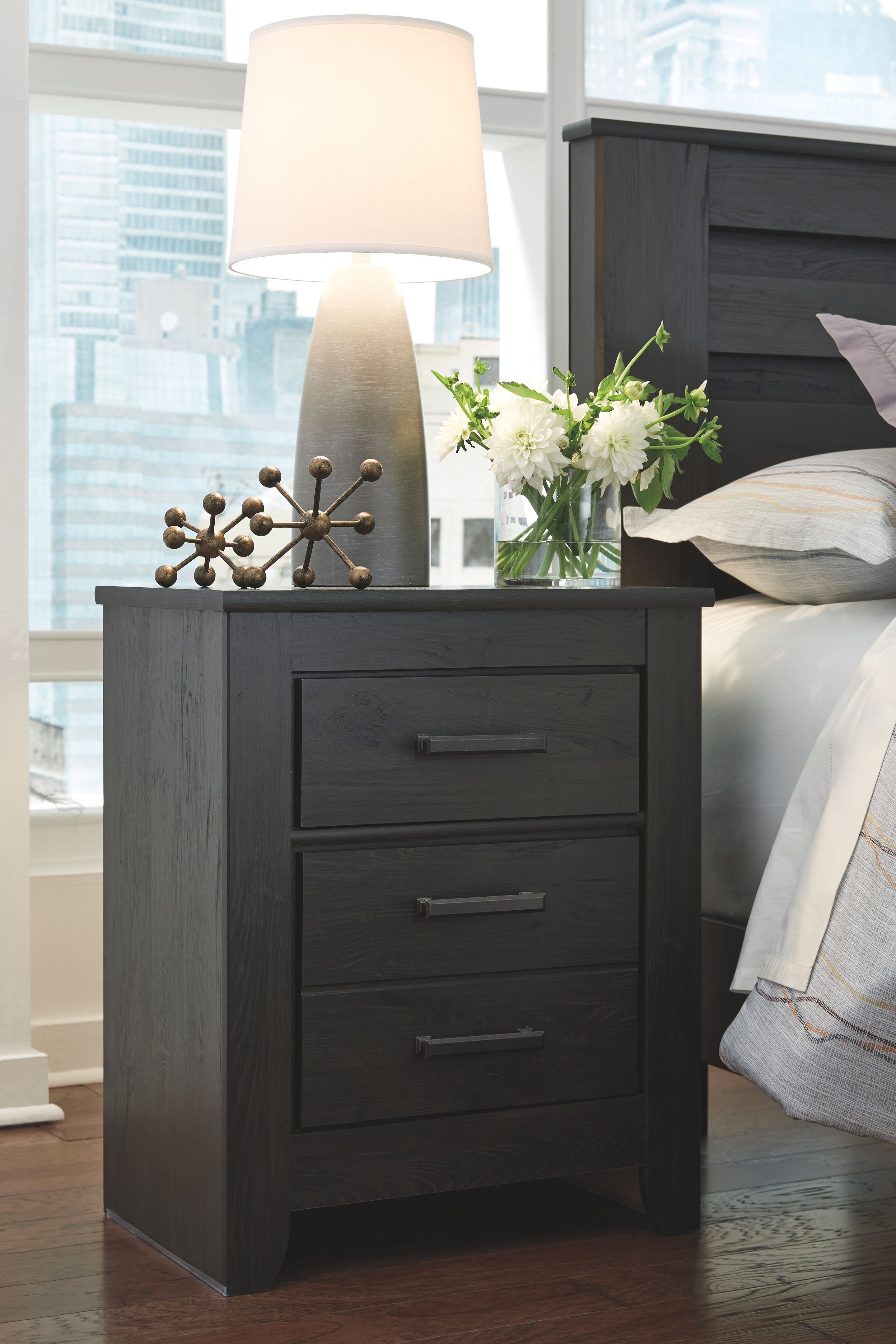 Brinxton - Charcoal - Two Drawer Night Stand