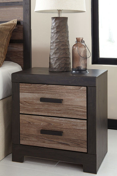 Harlinton - Warm Gray/Charcoal - Two Drawer Night Stand